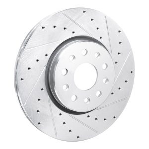 Dodge Charger DAYTonA Brake Rotor (1) - Front Right - R1 Concepts - Drilled & Slotted - Silver - `21-`25